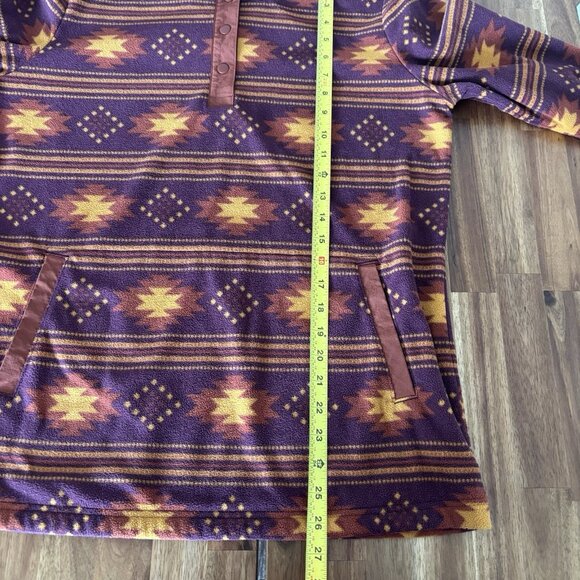 Duluth Trading Sweater Medium Multicolor Aztec Navajo Snap Fleece Sweatshirt - Picture 11 of 13